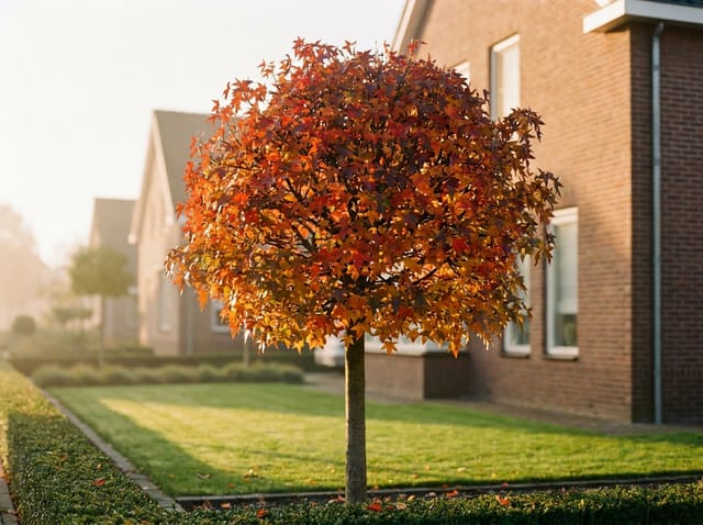 Amberboom in zuil- en bolvorm: kiezen, planten, snoeien
